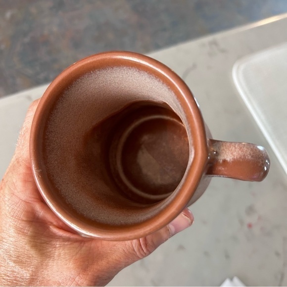 Vintage Frankoma Pottery Desert Tan Heart Handle Coffee Mug and Saucer - Picture 7 of 10